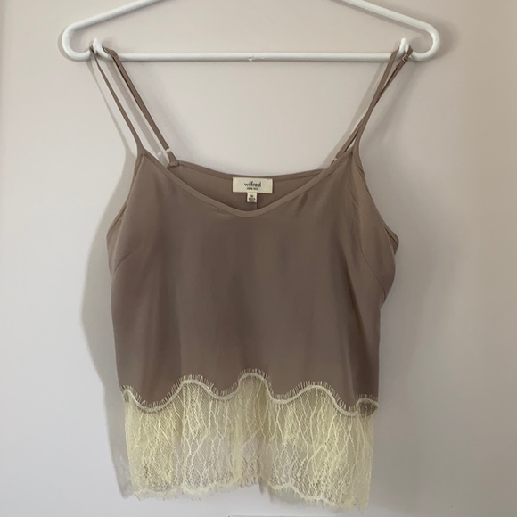Wilfred cropped cami with lace hem XS - Picture 1 of 4